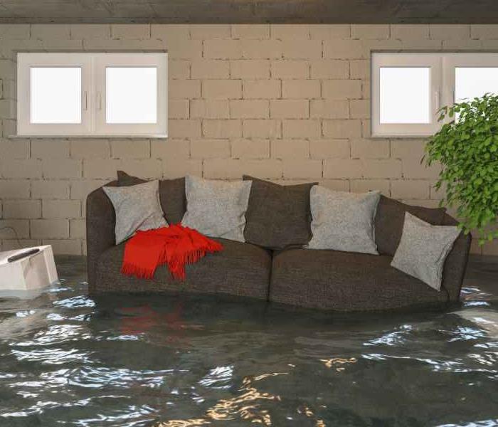 A flooded basement